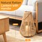 Vintiquewise Handwoven Bamboo Lantern Candle Holder with Glass Insert and Rope Handle – Farmhouse Design Hanging or Tabletop Lamp for Indoor and Outdoor Home Decor Shelves and Entryway Display